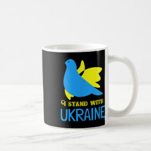 Mug Je me tiens avec la colombe de la paix ukrainienne
