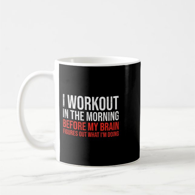 Mug Je M'Entraîne Dans La Formation Du Matin Gym Calis (Gauche)