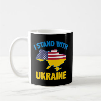Mug Je M'Insiste Avec L'Ukraine Carte American Flag Us