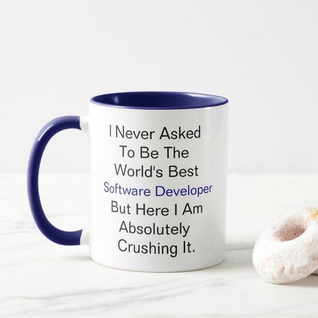 Mug Je n'ai jamais demandé d'être le développeur logic (Avec donut)