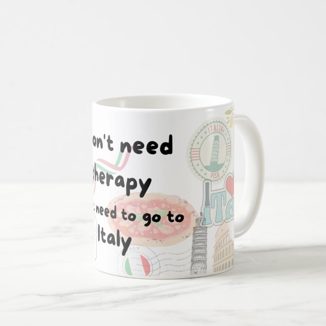 Mug Je n'ai pas besoin de thérapie, je dois juste alle (Devant droit)