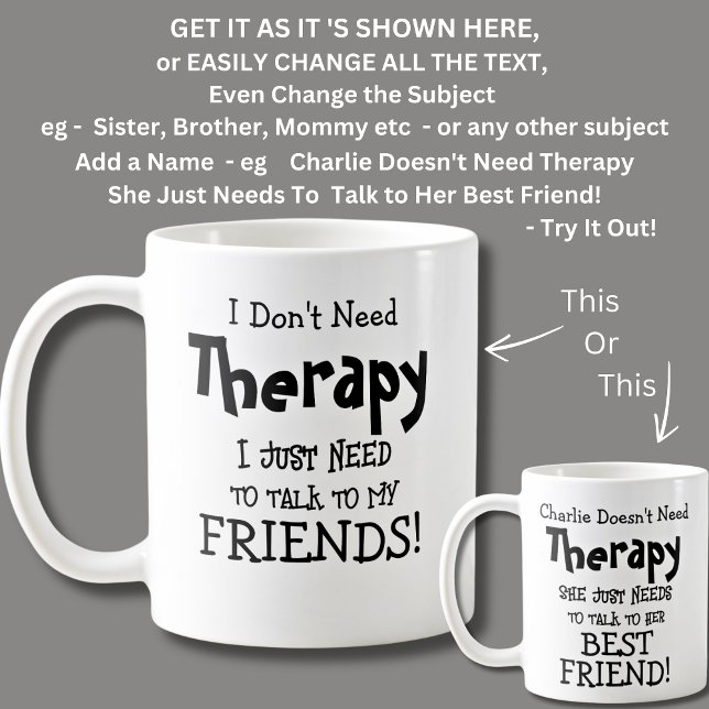 Mug Je n'ai pas besoin de thérapie juste besoin de par (Créateur téléchargé)