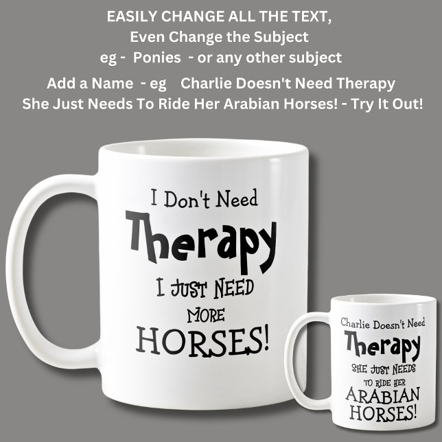 Mug Je n'ai pas besoin de thérapie juste plus de CHEVA (Créateur téléchargé)