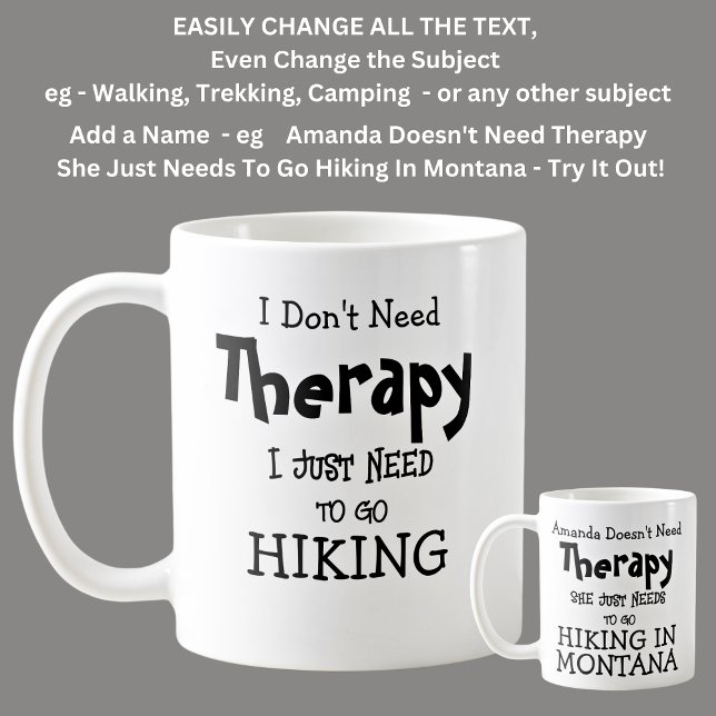 Mug Je n'ai pas besoin de thérapie juste pour aller au (Créateur téléchargé)
