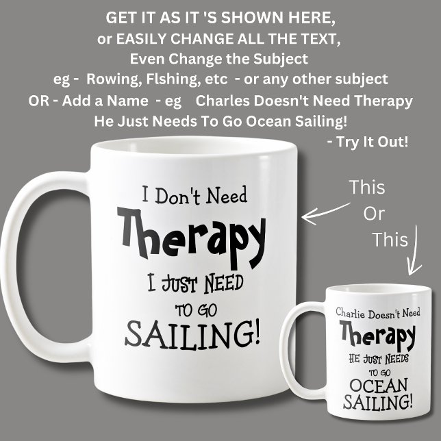Mug Je n'ai pas besoin de thérapie juste pour aller SA (Créateur téléchargé)