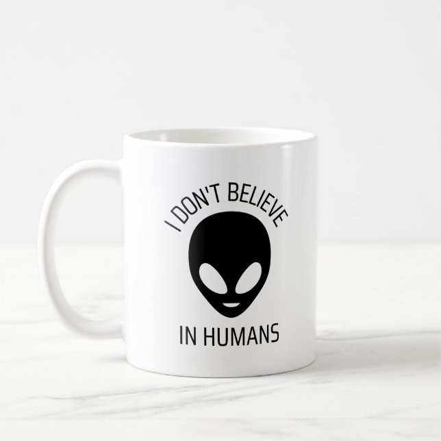 Mug Je ne crois pas aux humains (Gauche)