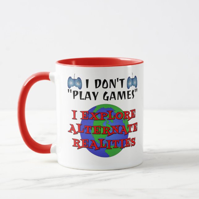 Mug Je ne joue pas des jeux que je l'explore (Gauche)