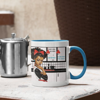 Mug Je ne me lève pas et ne brille pas, je caffeine, j