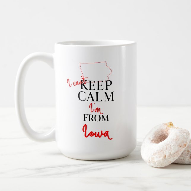 Mug Je ne peux pas garder le calme Je suis de l'Iowa (Avec donut)
