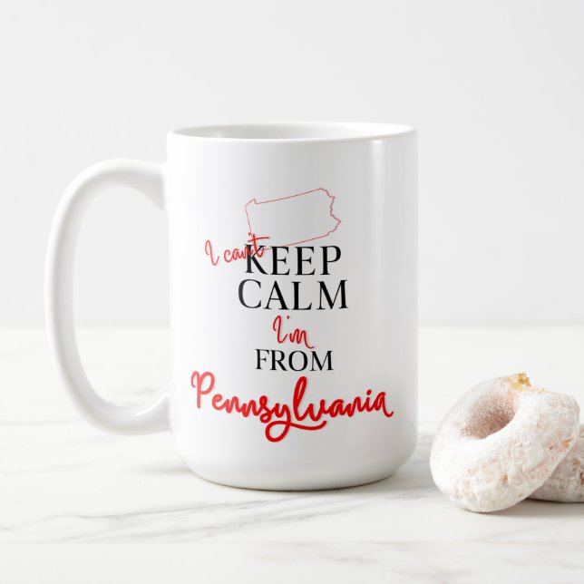 Mug Je ne peux pas garder le calme Je suis de Pennsylv (Avec donut)