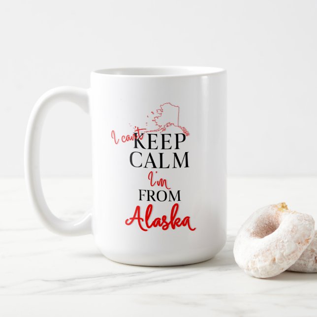 Mug Je ne peux pas garder le calme Je viens d'Alaska (Avec donut)