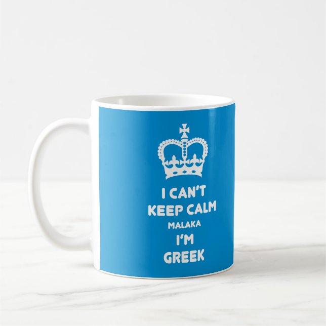 Mug Je ne peux pas garder Malaka calme… (Gauche)