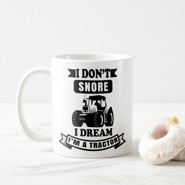 Mug je ne ronfle pas je rêve d'être un tracteur (Avec donut)