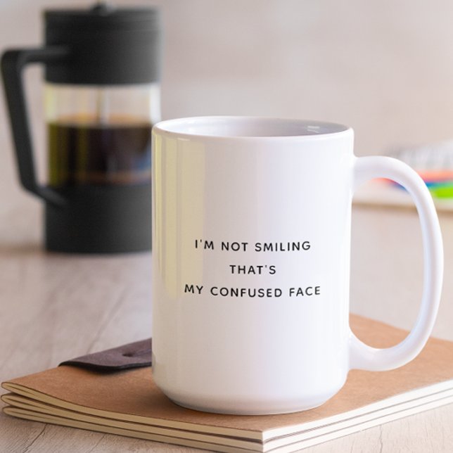 Mug Je ne souris pas, c'est mon visage confus drôle (Créateur téléchargé)