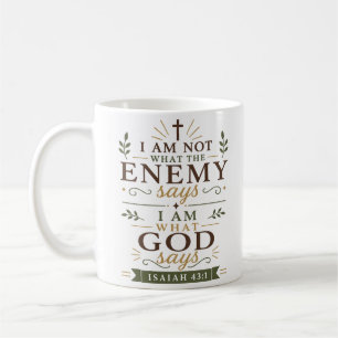 Mug Je ne suis pas ce que l'ennemi dit que je suis, ma