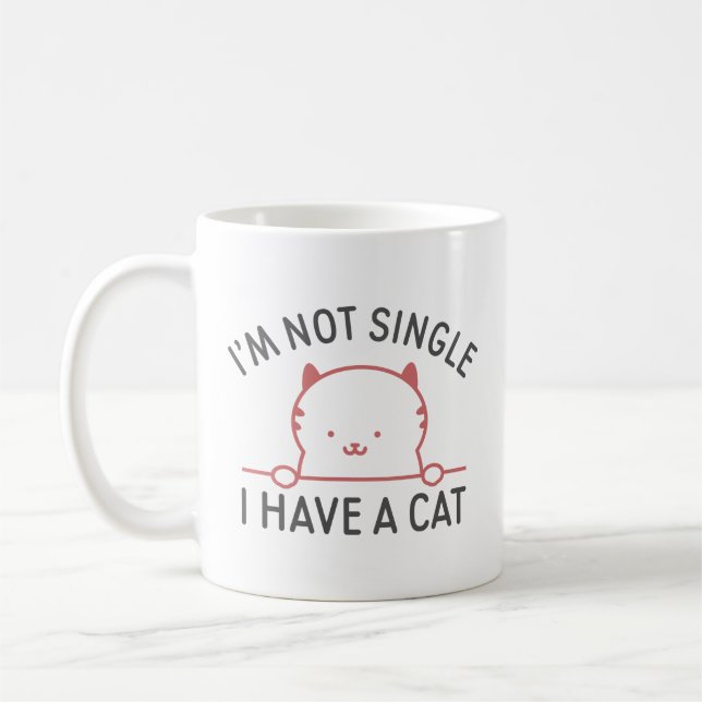 Mug Je ne suis pas célibataire j'ai un chat (Gauche)