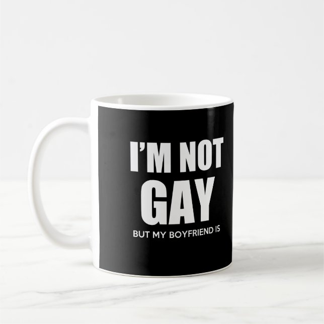 Mug Je ne suis pas gai mais mon ami est gay pride (Gauche)