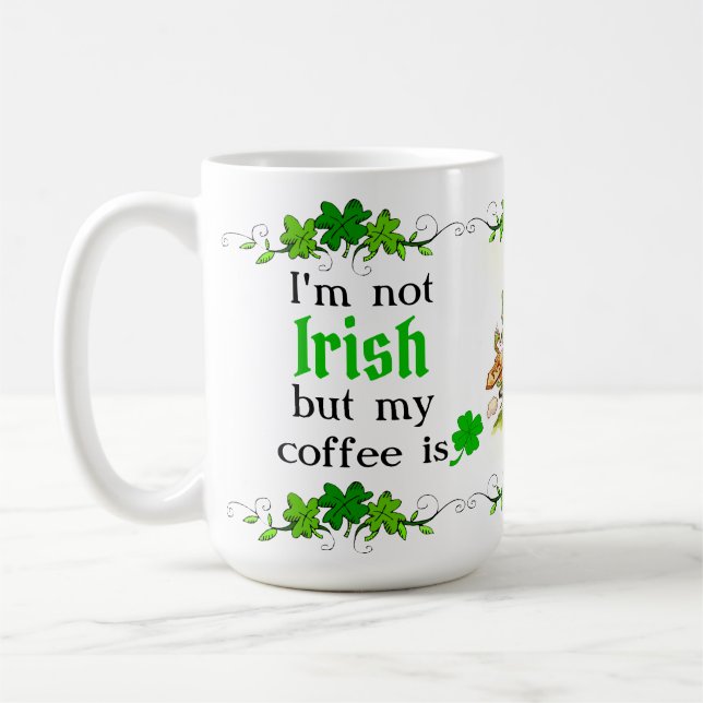 Mug Je ne suis pas irlandais mais mon café est - Lepre (Gauche)