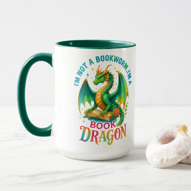 Mug Je ne suis pas un ver de livre... (Avec donut)