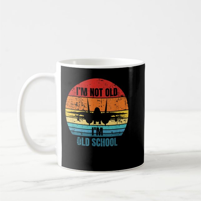 Mug Je ne suis pas vieille Je suis vieille école F-14  (Gauche)