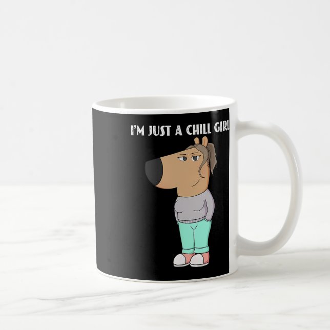 Mug Je ne suis qu'une fille de frissons mème drôle Chi (Droite)