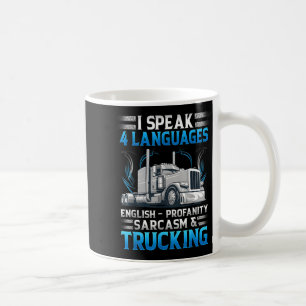 Mug Je parle 4 langues l'anglais les jurons le sarcasm
