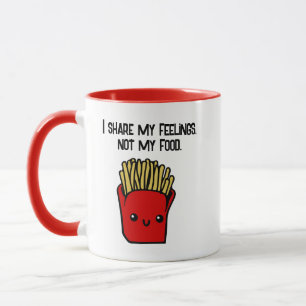 Mug Je Partage Sentiments Pas Nourriture Drôle Kawaii