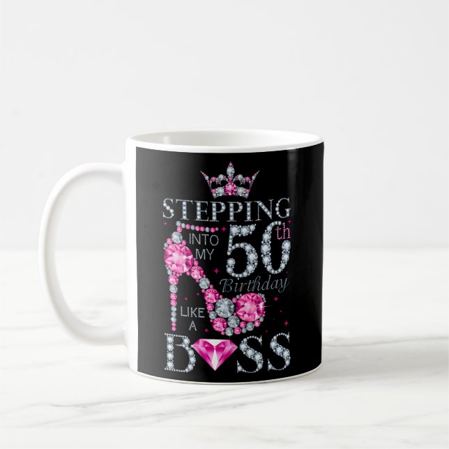 Mug Je Passe À Ma 50Ème Comme Une Boss Ladies (Gauche)