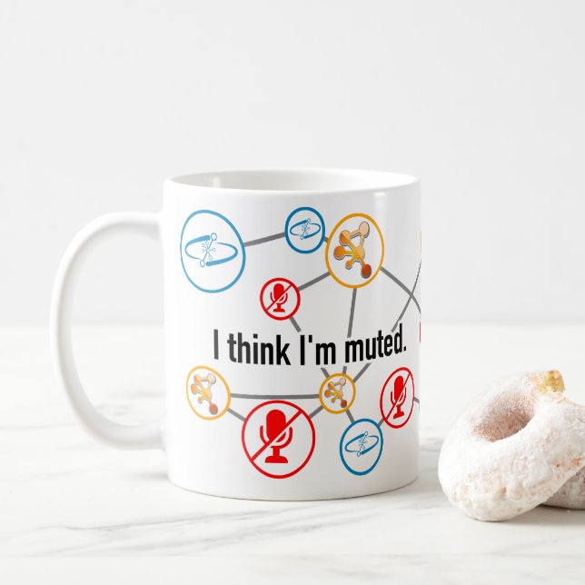 Mug Je pense que je suis muet (Avec donut)