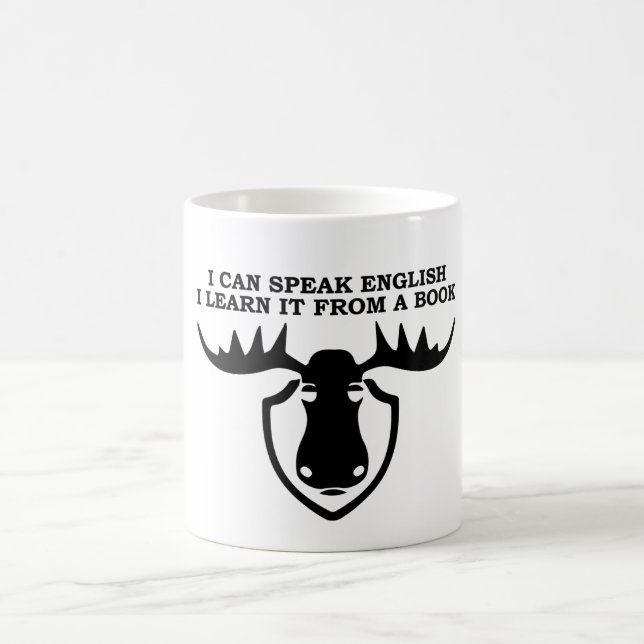 Mug Je peux parler anglais - je l'apprends d'un livre (Centre)
