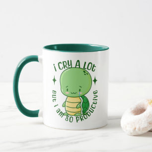 Mug Je Pleure Beaucoup Mais Je Suis Productive Tortue 