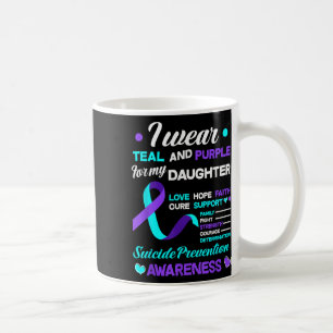 Mug Je porte du sarcelle et du violet pour la préventi