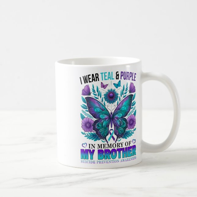 Mug Je Porte Le Purple Turquoise En Mémoire De Mon Sui (Droite)