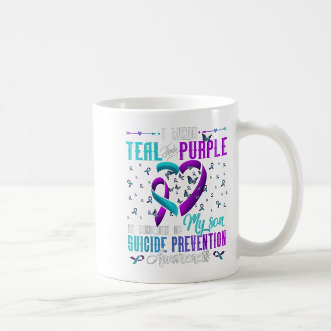 Mug Je Porte Le Violet Turquoise Pour Mon Fils Prévent (Droite)