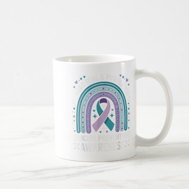 Mug Je Porte Turquoise &amp; Purple Pour La Prévention (Droite)