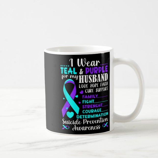 Mug Je Porte Turquoise &amp; Purple Pour Mon Mari Suic (Droite)