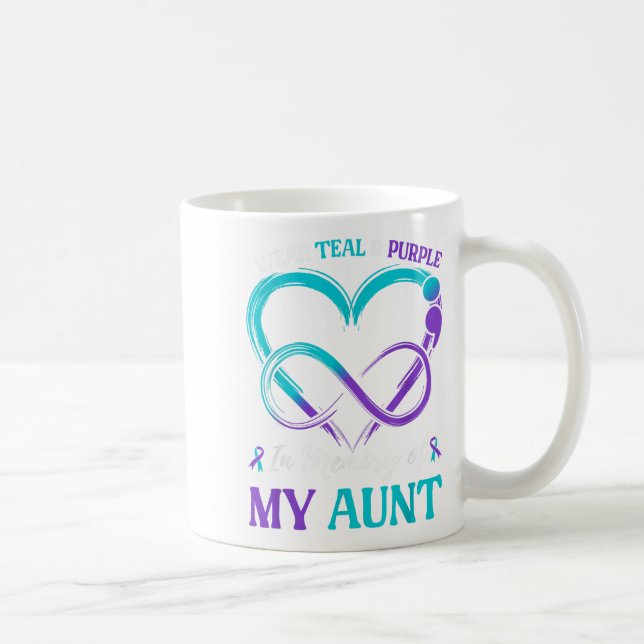 Mug Je Porte Turquoise &amp ; Violet En Mémoire De Ma  (Droite)