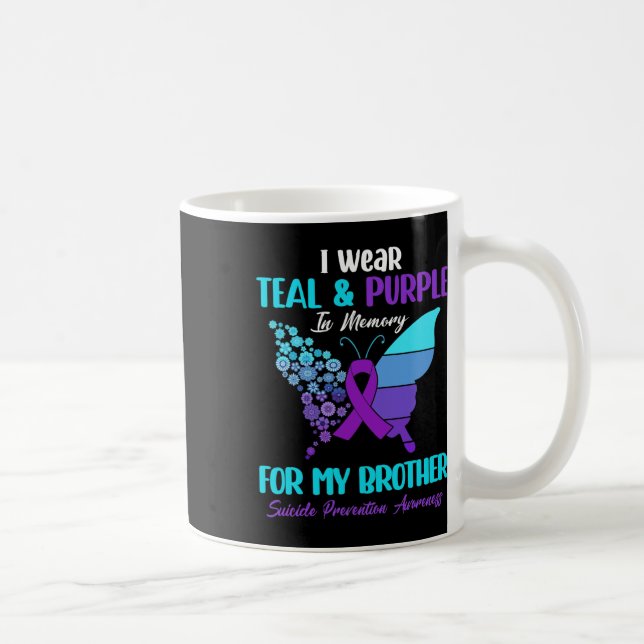 Mug Je Porte Turquoise Et Violet En Mémoire De Frère S (Droite)