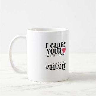 Mug je porte votre coeur avec moi coeur rose de |