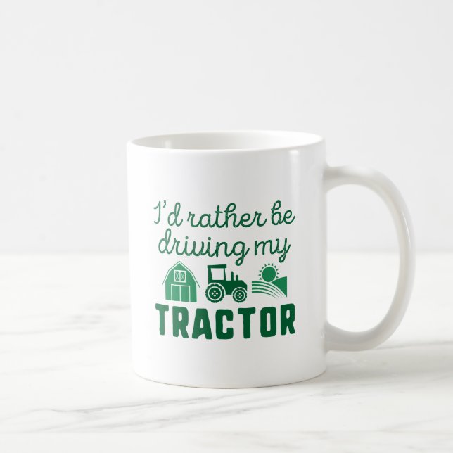 Mug Je préfère conduire mon tracteur (Droite)