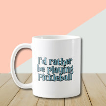 Je préfère jouer au pickleball Blue Retro Text