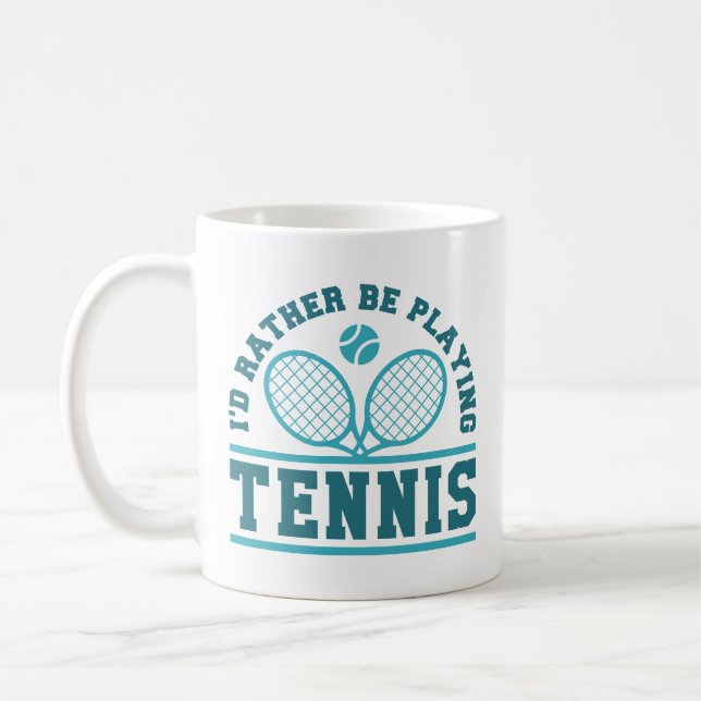 Mug Je préfère jouer au tennis (Gauche)