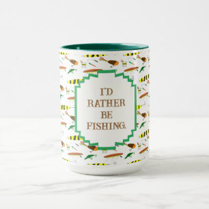 Mug "Je préfère pêcher" avec Fishing Lures Coffee