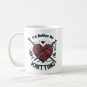 Mug Je préfère tricoter Cœur Laine Graphique Tricoteus