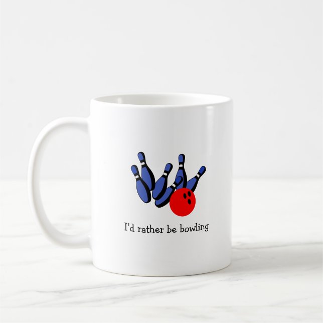 Mug Je préférerais être Bowling, Personnalisé (Gauche)
