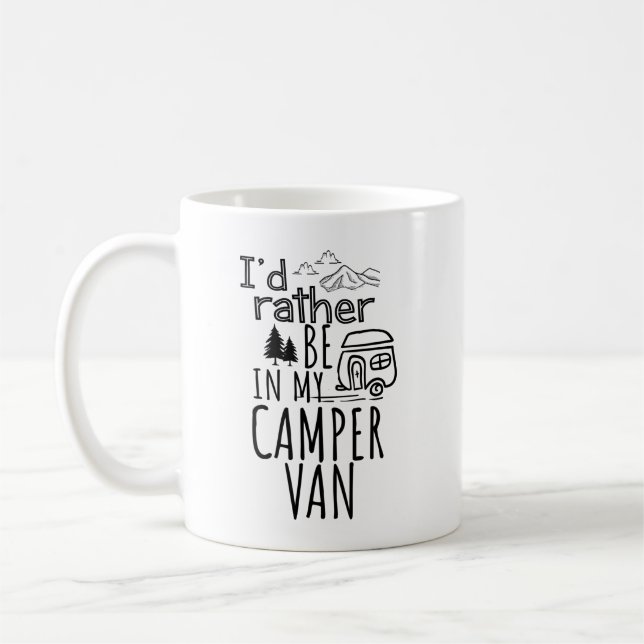 Mug Je préférerais être dans mon Camper Van (Gauche)