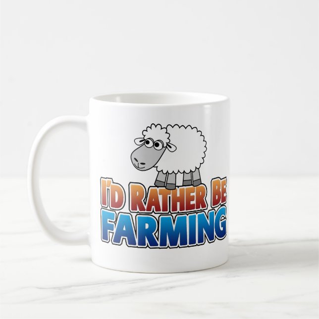 Mug Je préférerais faire de l'agriculture ! - moutons  (Gauche)