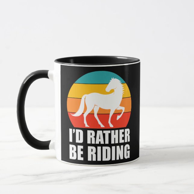 Mug Je préférerais faire du cheval pour femmes et fill (Gauche)