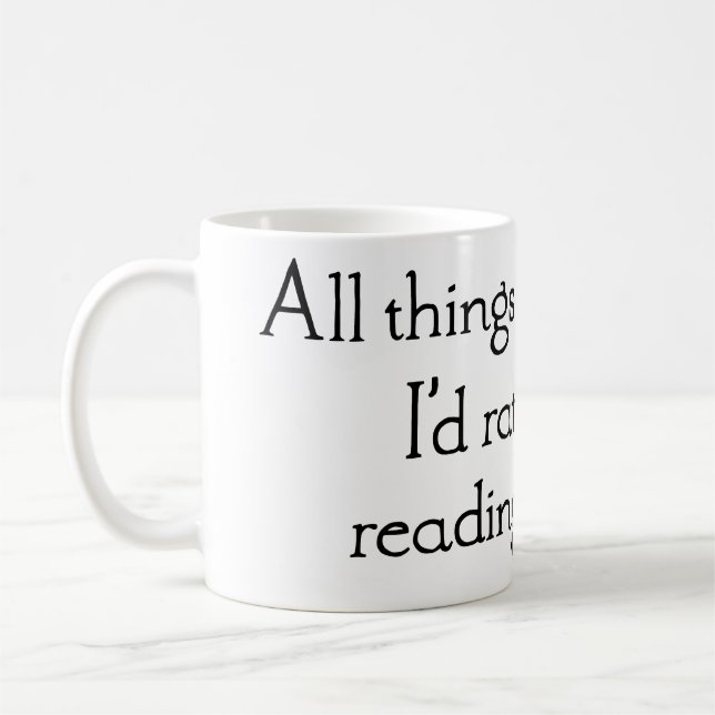 Mug "Je préférerais lire des bandes dessinées" Café Mu (Gauche)