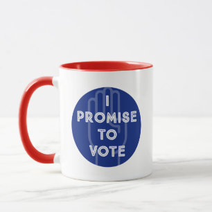 Mug JE PROMETS DE VOTER (rouge&bleu)